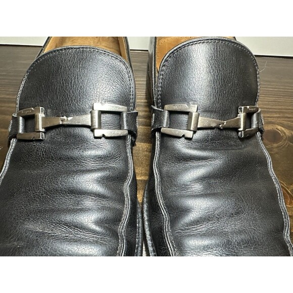Salvatore Ferragamo Horsebit Black Leather Slip On Loafers Men's SIZE 10.5B‎ B - Picture 8 of 12